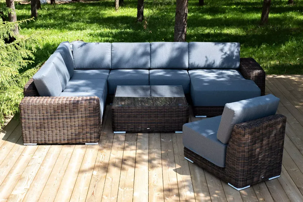 "Капри" трансформирующаяся лаунж-зона из искусственного ротанга, цвет коричневый