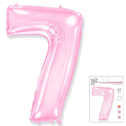 Цифра "7" розовый Fm в упаковке