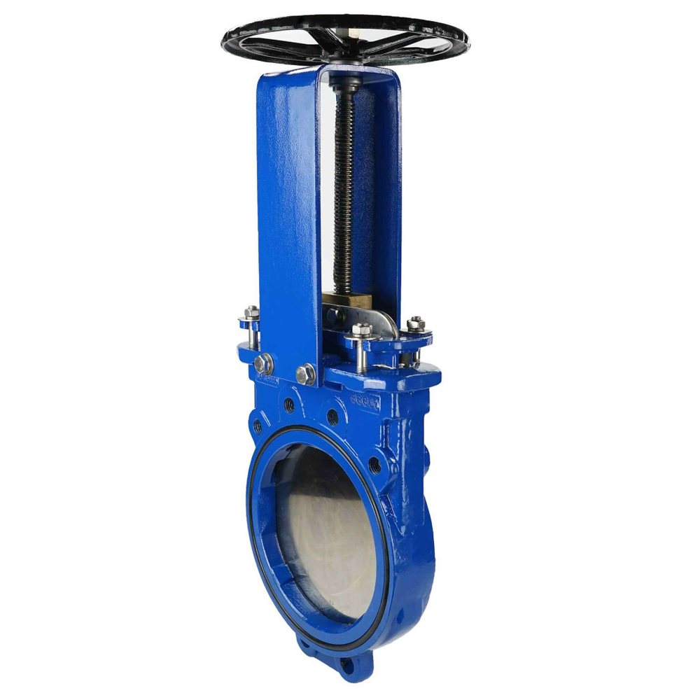 Knife gate valve Elephant GGG40-SS304-NBR-2W, body material - cast iron GGG40, knife material - stainless steel AISI 304, seal - NBR, handwheel operated