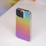 Чехол-накладка Zagg Iridescent Anti-microbial для iPhone 13 Pro пластиковый (фиолетово-зеленый градиент)