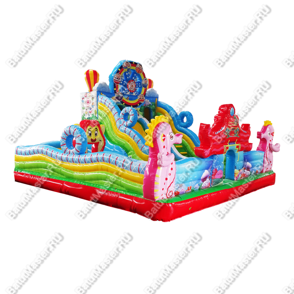 Коммерческий надувной батут "В гостях у Львёнка" 8*8*6 м
