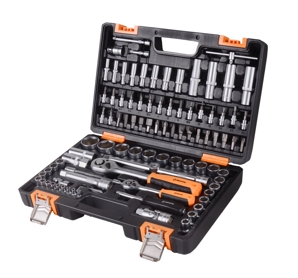 Набор инструментов АВТО, 1/2" , 1/4" , CrV, в кейсе 94 предм Вихрь