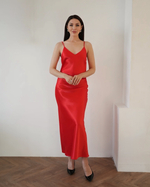 Платье комбинация "Богиня" в алом