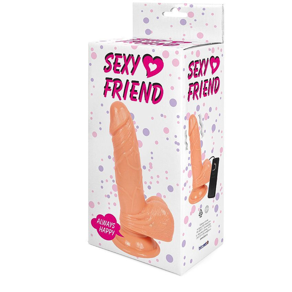 Телесный реалистичный вибратор-ротатор с проводным пультом - 16 см. (Цвет: телесный)