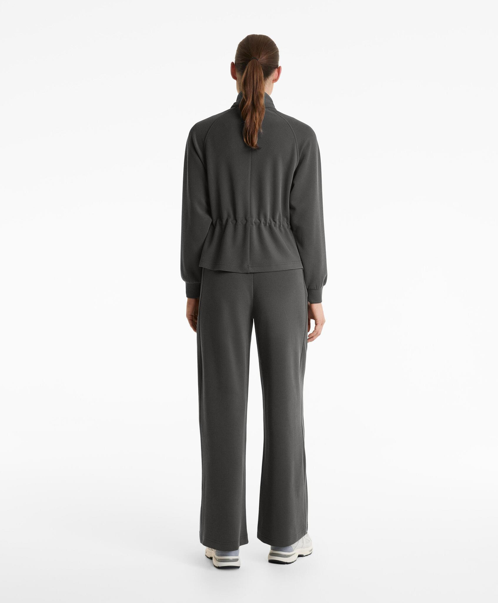 Oysho Стеганая куртка с регулируемой талией, темный антрацит