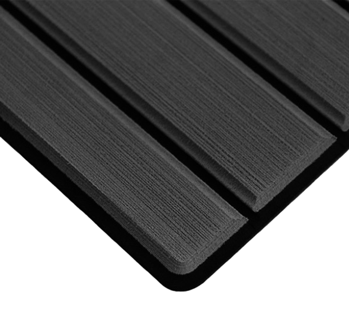 EVA покрытие палубное нескользящее самоклеящееся темно серое c чер. полосами 1,2х2,4 м K-DG-B-S