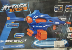 Набор оружия "Пистолет с мягкими пулями + банки", синий,  арт. 9003А-5, от 5 лет