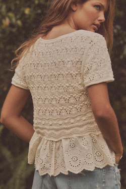 ZARA ТОП С КОНТРАСТНЫМИ ДЕТАЛЯМИ, СВЕТЛО-БЕЖЕВЫЙ