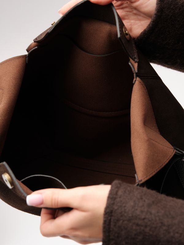 Замшевая сумка Mosaic DBR 31376 черный каштан