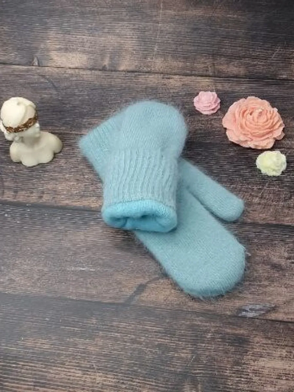 Варежки зимние теплые пушистые ангора