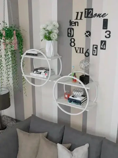 Набор полок круглых настенных белых  - ББ