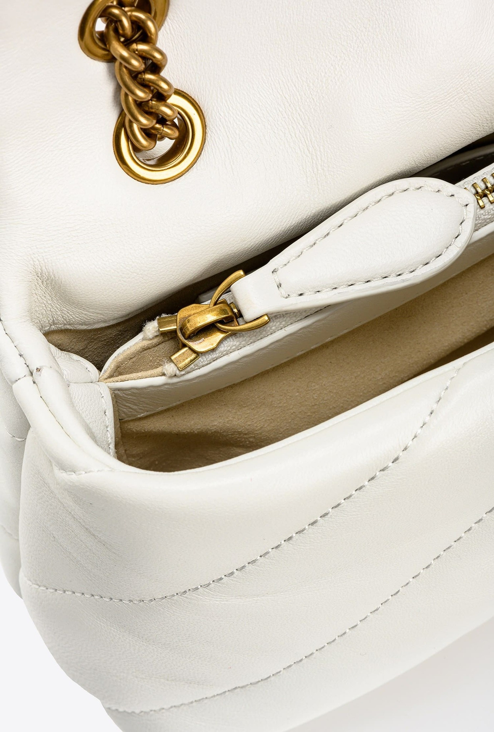 MINI LOVE BAG PUFF MAXI QUILT – white gold