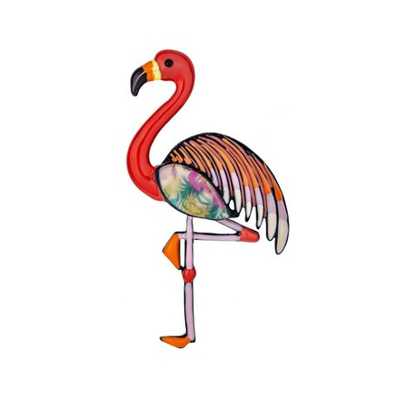 Брошь Shadore Фламинго XZ0403.6 R/BW