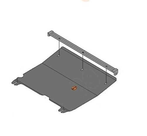 Защита ALFeco картера двигателя и кпп для Lifan Smily 320 2011-2014, V-1,3 (сталь 2 мм) арт.ALF3504st