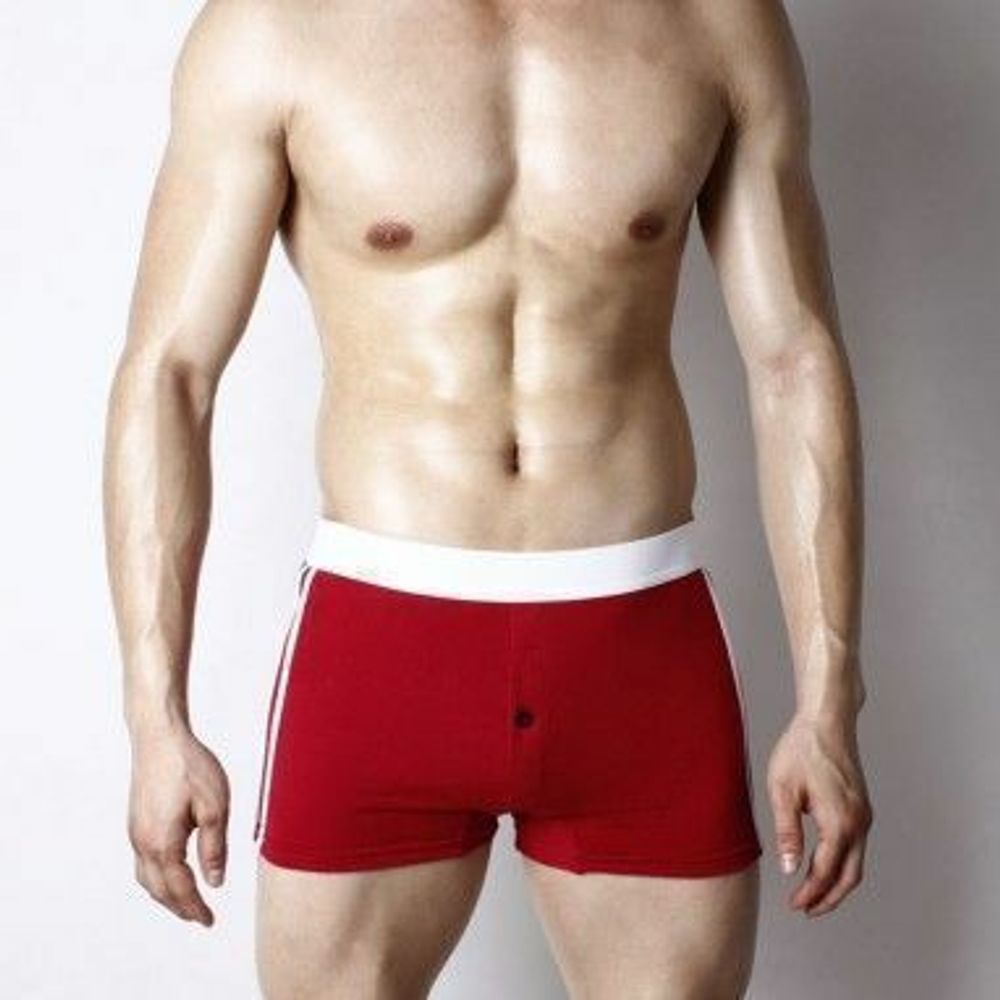 Мужские трусы домашние шорты с пуговицей Superbody Home Pants Red Button