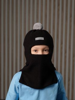 Шлем зимний вязаный (Черный) МИШ