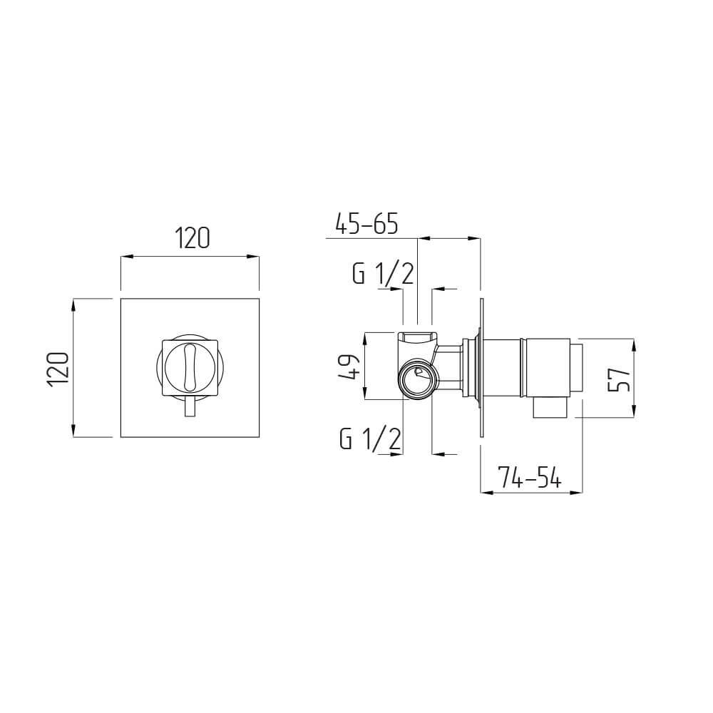 Смеситель Migliore Kvant Gold 25404  для душа термостат встраиваемый, золото