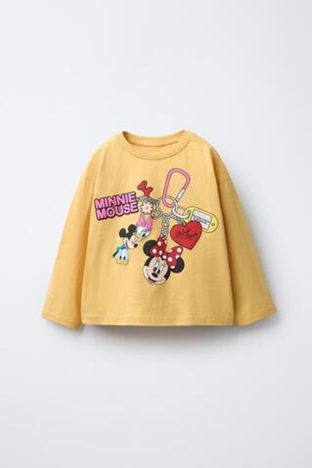 ZARA ФУТБОЛКА С ПРИНТОМ MINNIE MOUSE AND FRIENDS © DISNEY, ЖЕЛТЫЙ