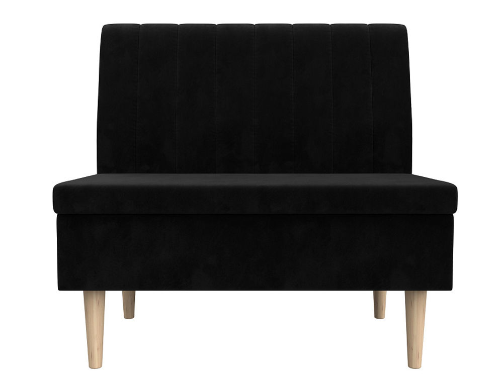 Диван прямой Мини, Черный, Велюр, 126044