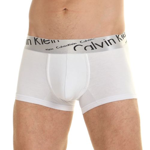 Мужские трусы хипсы белые Calvin Klein Steel Italics Black