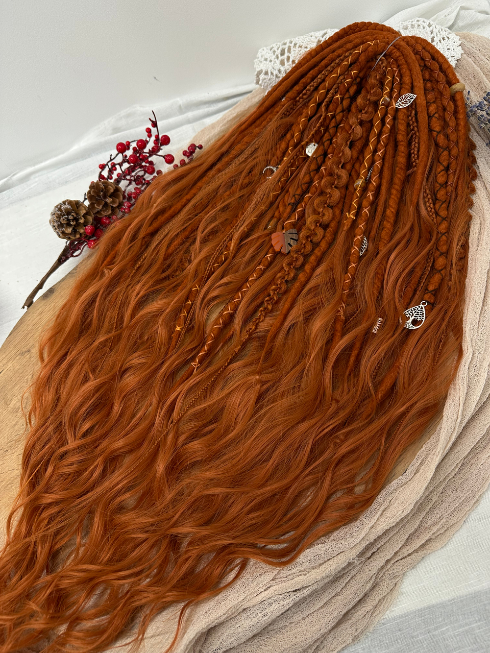 Войлочный комплект дредов и кос с кончиками из термоволокна