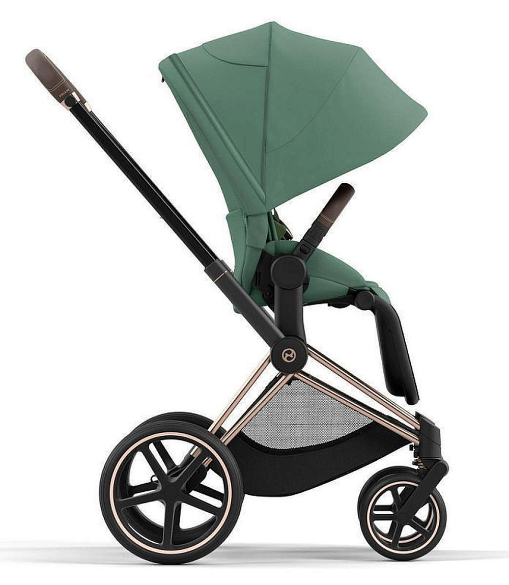 Коляска Cybex Priam IV Rosegold complete и автокресло Cloud G i-Size Magic Black 3 в 1 Leaf Green