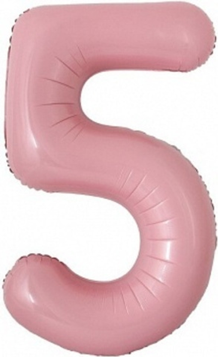 К Мини-цифра 5 Розовый 16''/41 см
