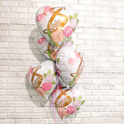 Шар Сердце "8 Марта Розы" 45 см