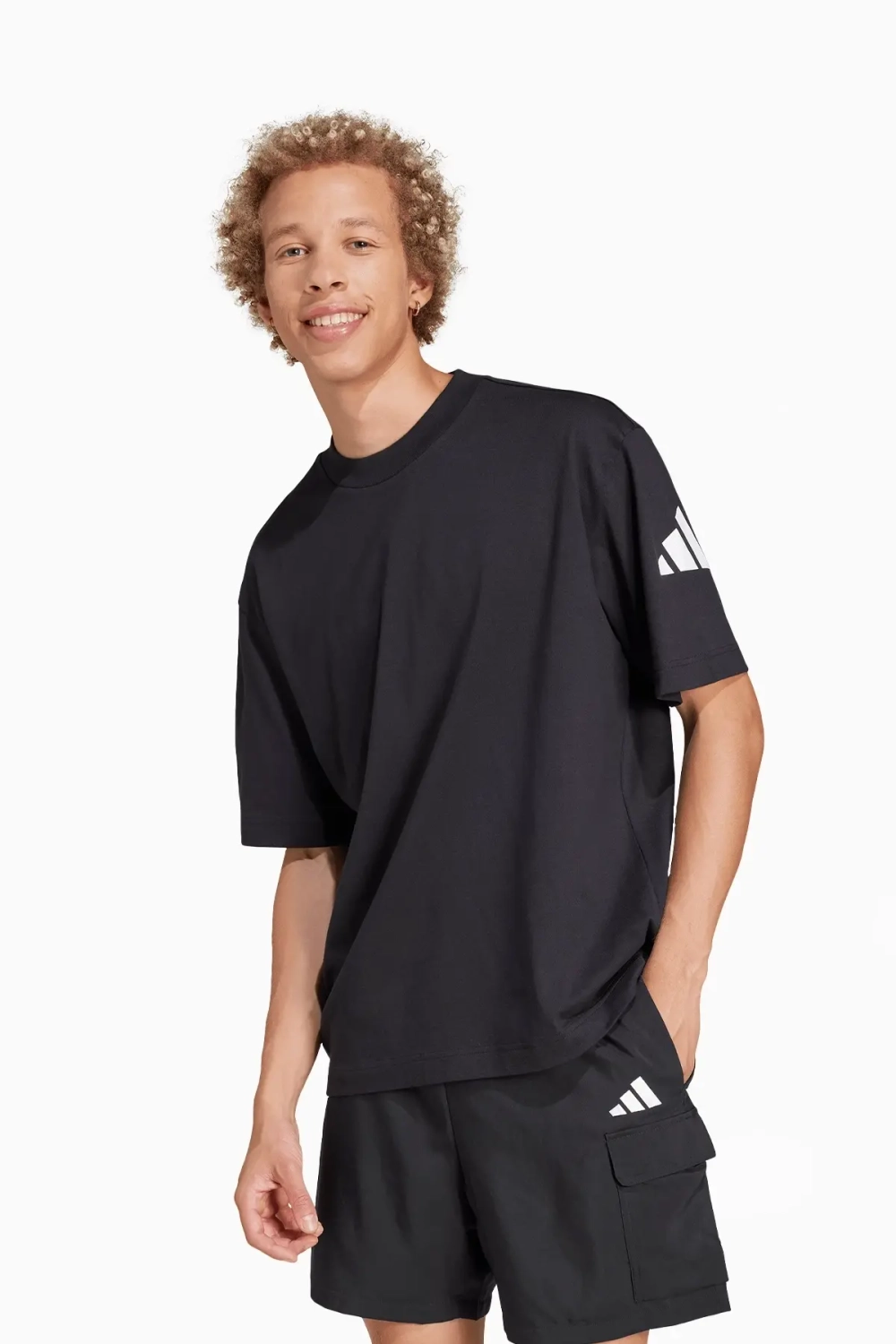 Футболка adidas Essentials Loose Fit 3 Bar Logo - черный