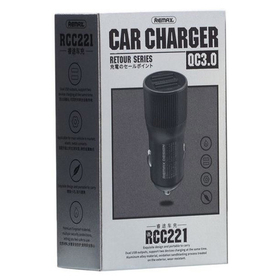 Автомобильное зарядное устройство USB Remax RCC-221 (2.4A, 2 порта, QC3.0) Черный