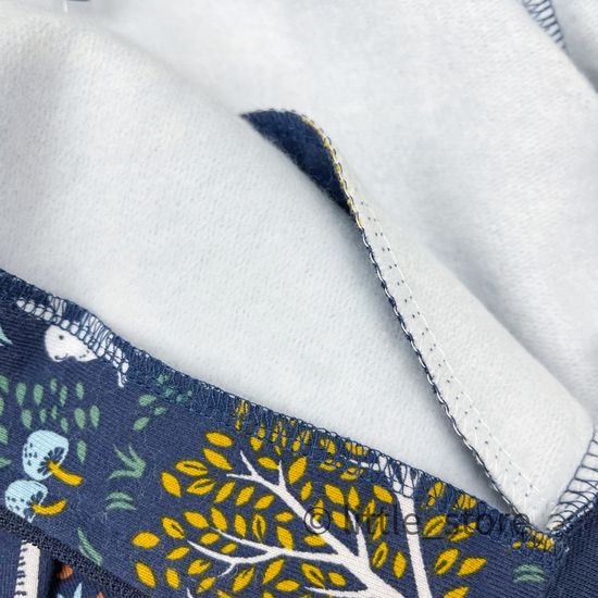 Толстовка из футера с начесом "Осенний лес" индиго