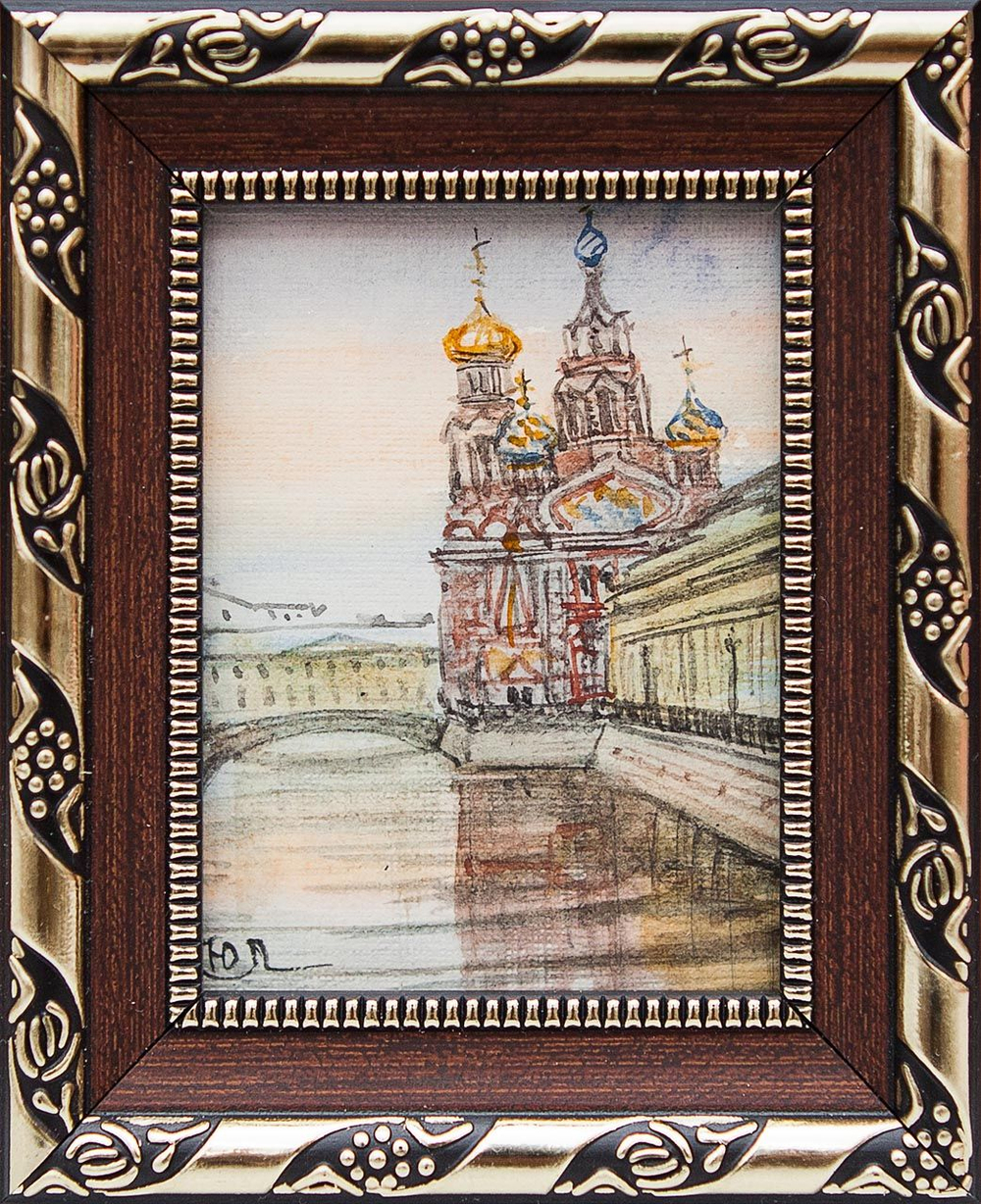 Картина акварелью "Виды СПб" Лопухова