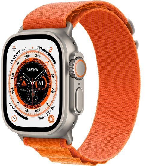 Apple Watch Ultra GPS + Cellular, 49 мм, корпус из титана, ремешок Alpine оранжевого цвета, размер M