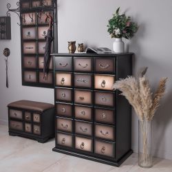 Тумба для обуви Пандора 4 Орех Оберджин Шоколад