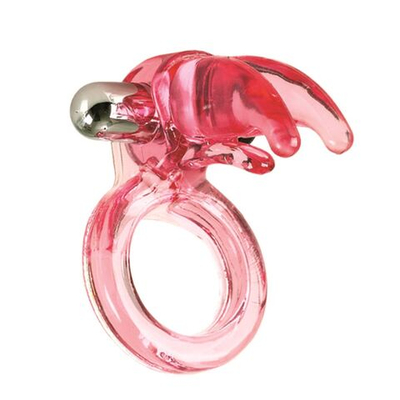 Розовое виброкольцо Triple Clit Flicker (Цвет: розовый)