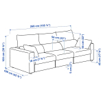 3-местный диван - IKEA ESKILSTUNA/ЭСКИЛЬСТУНА ИКЕА, 100х109х268 см, темно-серый