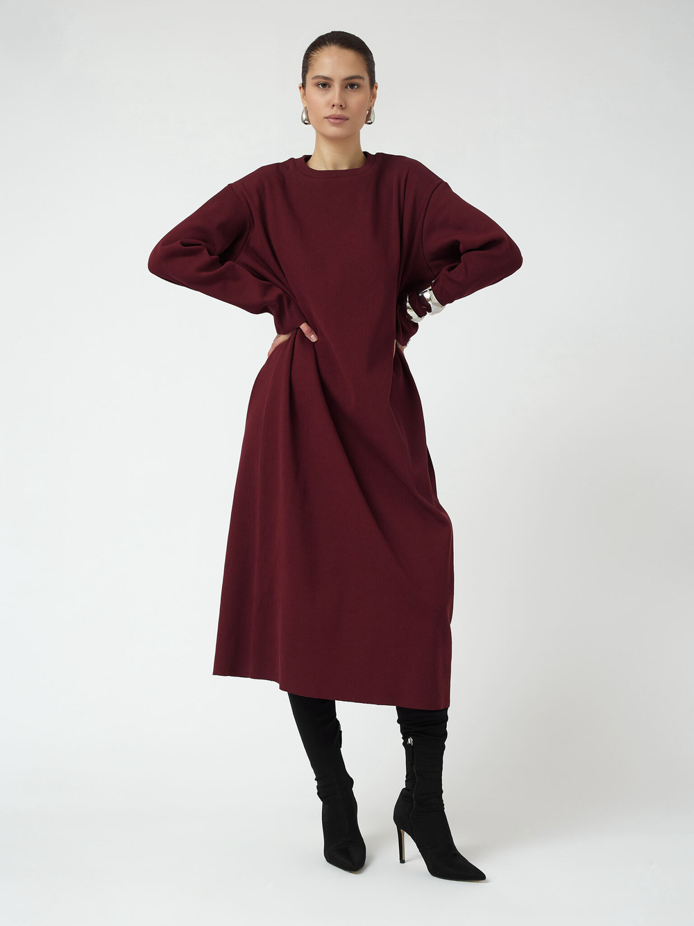 Платье свободного кроя из кашкорсе