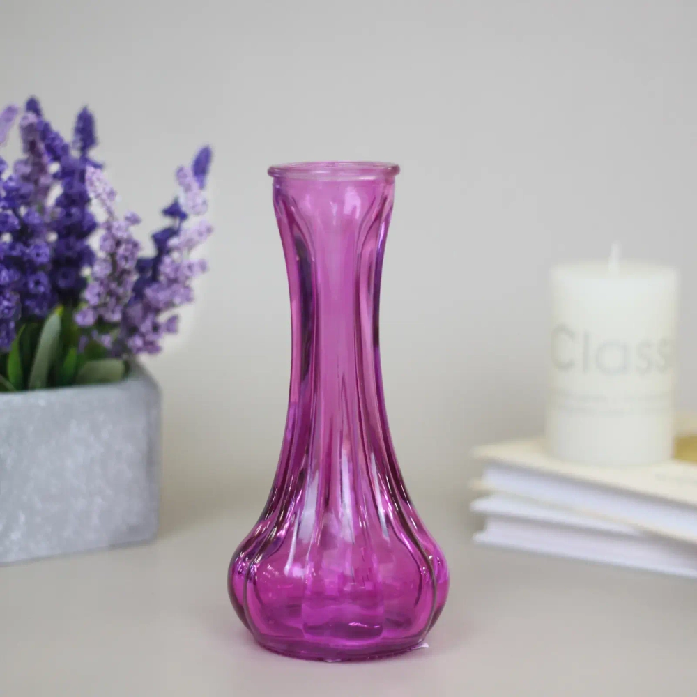 Ваза стеклянная «Муза» 4*16см фуксия