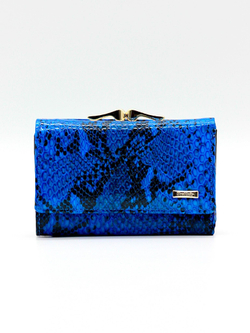 Стильный синий женский кошелёк из натуральной кожи Dublecity DC228-200D в подарочной коробке