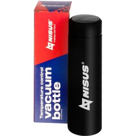 Термос NISUS 450ML N.TM-049-B  с термодатчиком черный