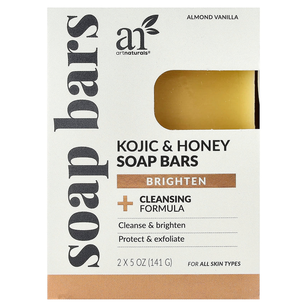 artnaturals, мыло с медом, для всех типов кожи, миндаль и ваниль, 2 шт. по 141 г (5 унций)