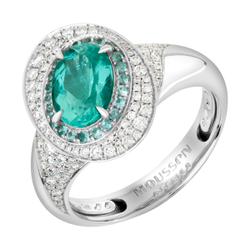 Кольцо с Турмалином Параиба и Бриллиантами, R0146-0/1