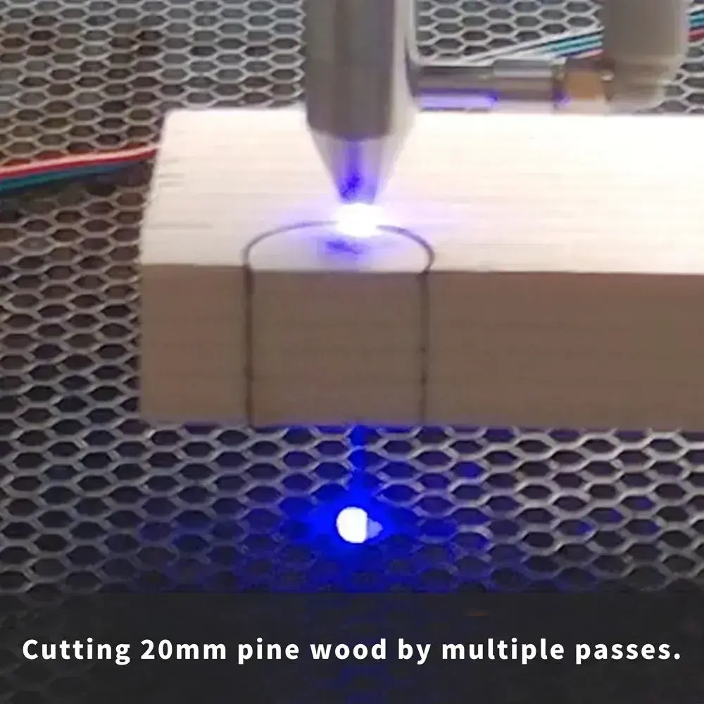 Лазерный модуль 80 Вт, фактическая мощность 10Вт, с воздушной насадкой, подходит для гравировального станка с ЧПУ, 3D-принтера, деревообрабатывающих инструментов DIY, HUAHENGCHI D-BL10WF