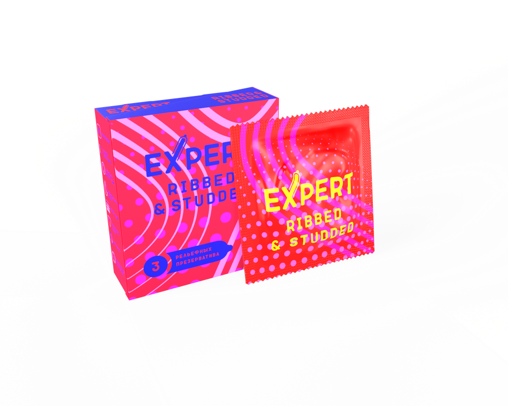Презервативы Expert Ribbed&Studded 3 шт 9274ex