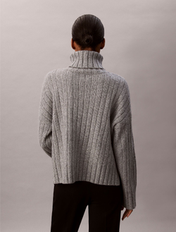 Свитер Calvin Klein Wide Rib Relaxed Turtleneck Sweater Grey Heather