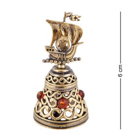 AM-3777 Колокольчик «Корабль» (латунь, янтарь)