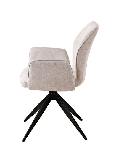 Стул обеденный поворотный с подлокотниками Hem рогожка бежевый