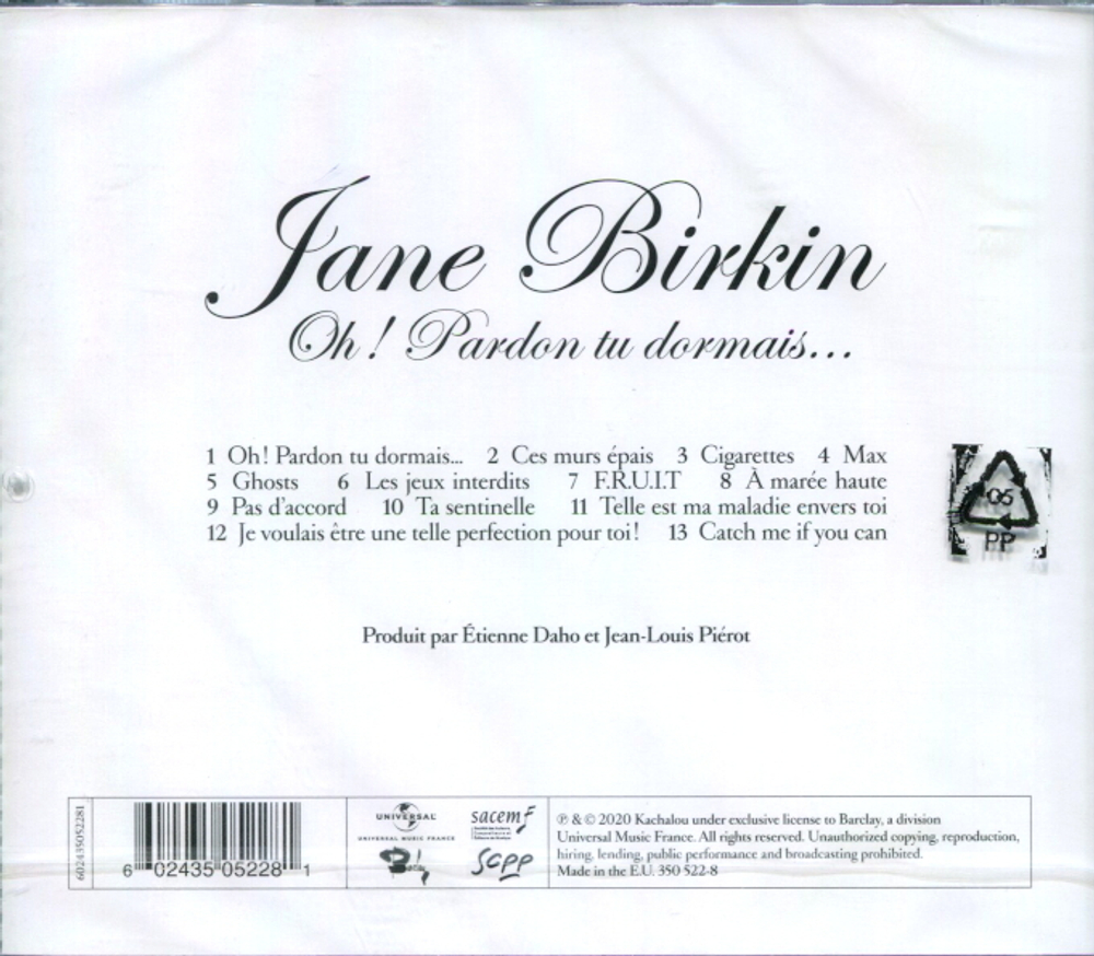 Jane Birkin / Oh! Pardon Tu Dormais...(CD)