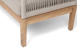 "Канны" диван 2-местный плетеный из роупа, основание дуб, роуп бежевый круглый, ткань бежевая 15052