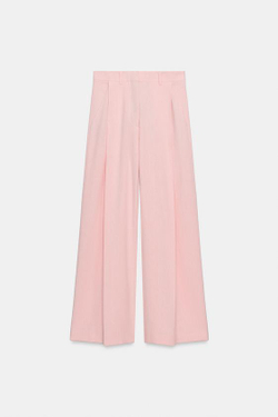 ZARA БРЮКИ С ЗАЩИПАМИ — ZW COLLECTION, РОЗОВЫЙ